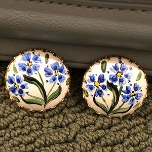 Vintage Hand Painted ceramic earrings